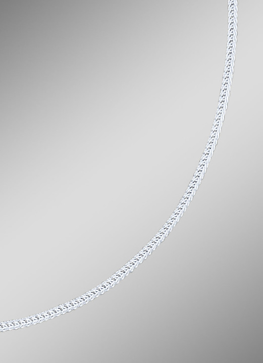 Halskettingen - Vierkante zilveren vossenstaartketting, in Farbe  Ansicht 1