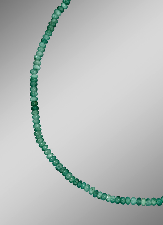 Halskettingen - Halsketting met echte smaragd, in Farbe
