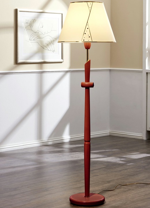 Lampen  & lampjes - Staande lamp met stoffen kap, in Farbe KERSENBOOM, in Ausführung Stalamp Ansicht 1