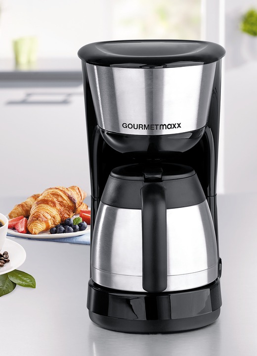 Koffie- & thee - Gourmetmaxx Thermo-koffiezetapparaat, in Farbe ZWART Ansicht 1