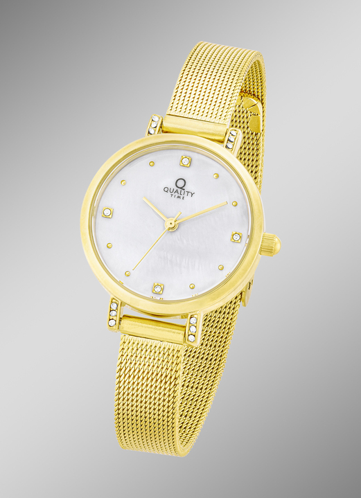 Kwartshorloges - Quality Time Quartz dameshorloge – het horloge voor bijzondere momenten, in Farbe , in Ausführung Gelbgoldfarben Ansicht 1