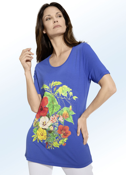 Shirts - Shirt met strassversiering, in Größe 040 bis 056, in Farbe KONINGSBLAUW