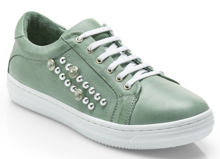 Instappers & veterschoenen - Sneakers met trendy decoratieve klinknagels, in Größe 036 bis 042, in Farbe MINT Ansicht 1