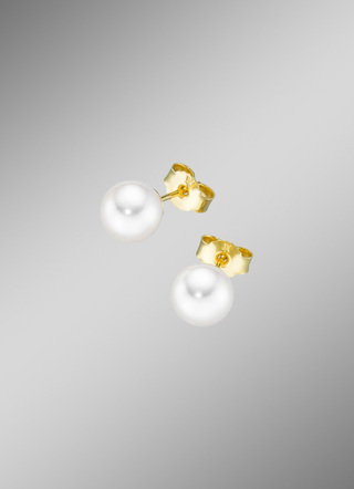 Elegante gouden oorbellen met Akoya parels