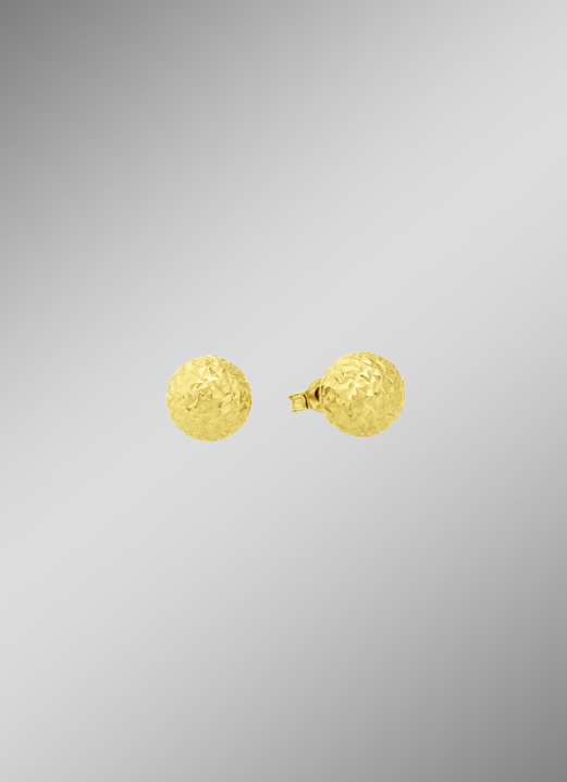 Oorbellen - Gefacetteerde gouden oorknopjes, in Farbe  Ansicht 1