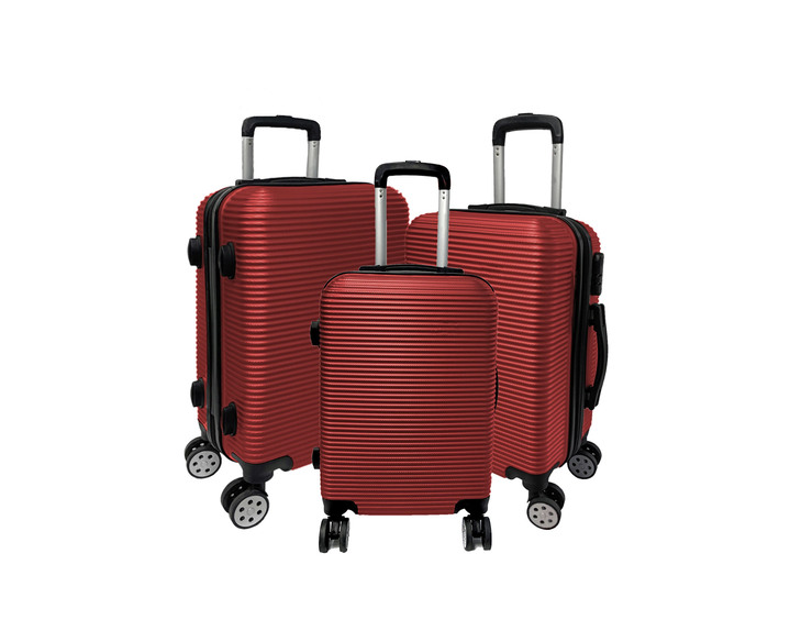 Reisbagage - Kofferset met 4 lichtlopende dubbele wielen, in Farbe ROOD Ansicht 1