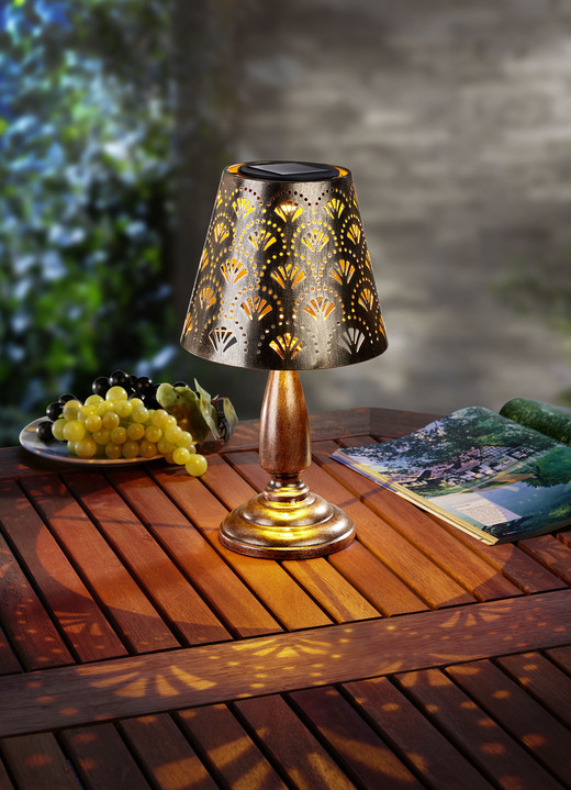 Tuinverlichting - Uitzonderlijk mooie solar tafellamp, in Farbe BRONS