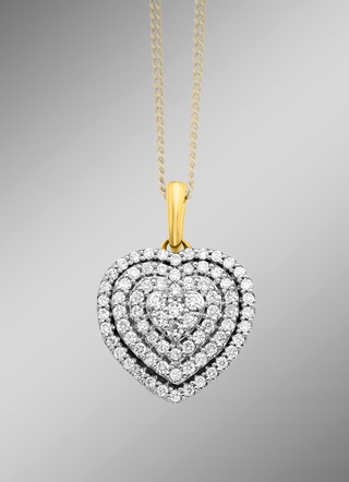 Hart hanger met 78 briljant geslepen diamanten