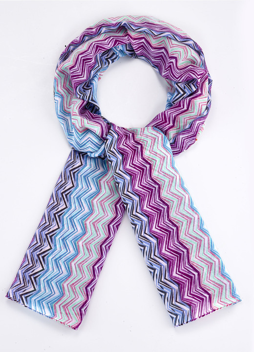 Accessoires - Sjaal met zigzagmotief, in Farbe WIT-MULTICOLOR Ansicht 1
