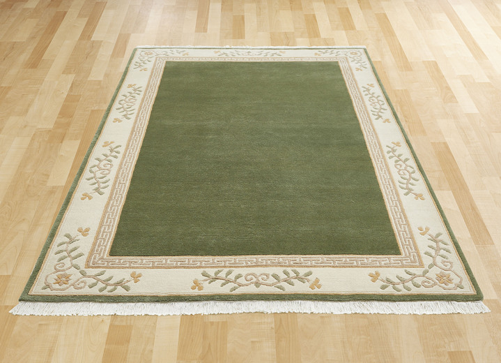 Klassiek - Handgeknoopte vloerkleedjes en tapijten, in Größe 101 (Brug, 40 x 60 cm) bis 304 (Tapijt rond, ظ 150 cm), in Farbe GROEN Ansicht 1