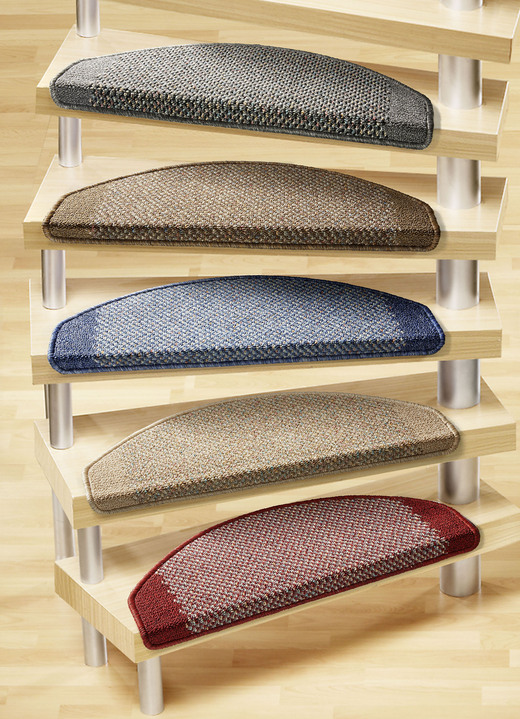Läufer & Stufenmatten - Stufenmatten mit rutschfester Latex-Rückseite, in Größe 151 (Stufenmatten, 2er-Pack) bis 325 (Stufenmatten, 15er-Pack), in Farbe ROT