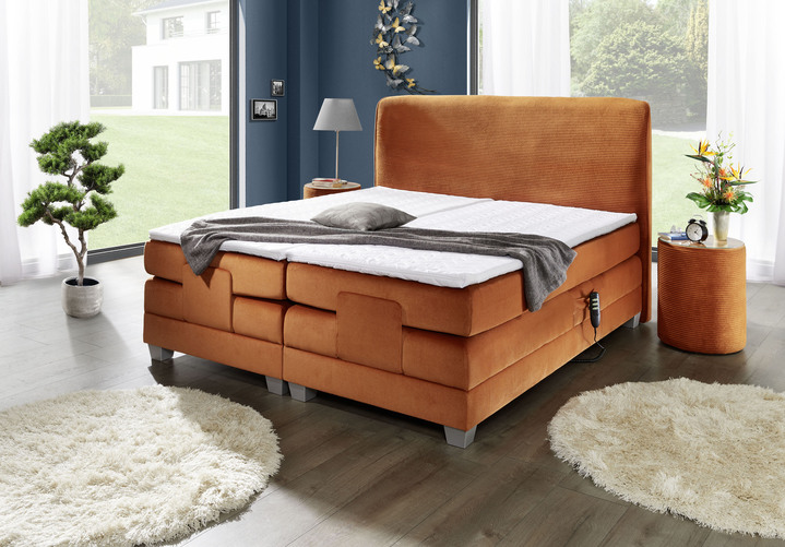 Boxspring - Boxspringbed met koudschuim topper, in Farbe SAFRAAN Ansicht 1