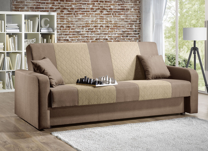 Slaap sofa`s - Klik-klakbank met comfortabele Bonnell-vering, in Farbe BEIGE-CREME Ansicht 1
