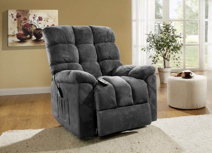 TV-Fauteuil / Relax-fauteuil - Ontspanningsstoel met opstahulp, massage- en warmtefunctie, in Farbe DONKERGRIJS Ansicht 1