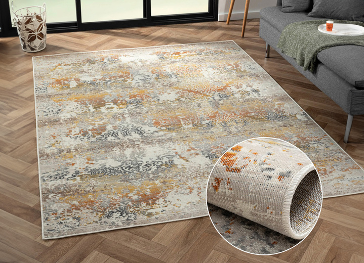 Modern - Robuust tapijt met een moderne used look, in Farbe CREME Ansicht 1