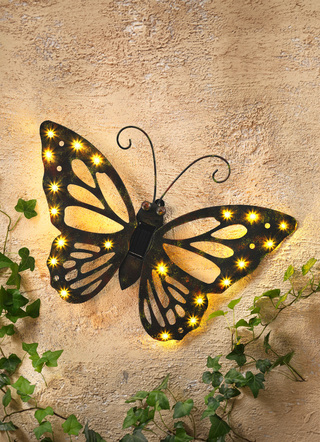 Schilderij vlinder op zonne-energie, van metaal