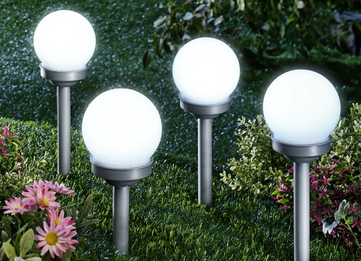 Tuinverlichting - LED kogellampen, set van 4, in Farbe