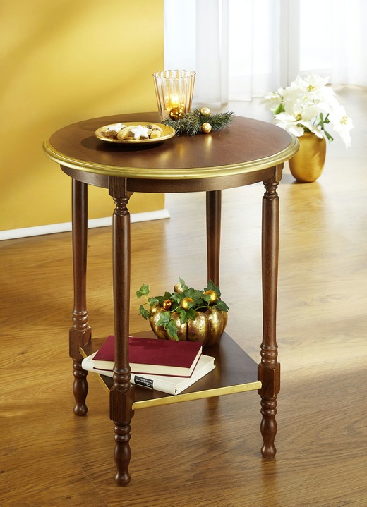 Kleine meubels - Bijzettafel met gouden accenten, in Farbe WALNOOTGOUD