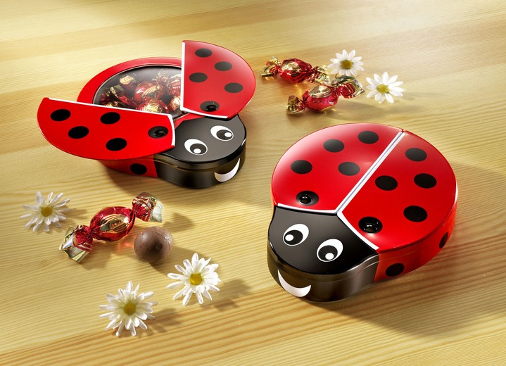 Cadeau-ideeën - Melkchocoladegeschenkbox 'Lieveheersbeestje', in Farbe