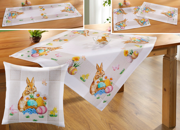 Tafellakens - Magisch tafelkleed met schattige paasmotieven, in Größe 101 (Kleedje, 35 x 50 cm) bis 404 (Kussensloop, 40 x 40 cm), in Farbe BUNT Ansicht 1