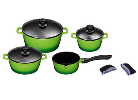 "KING" 9-delige steelpannenset van gegoten aluminium met FUSION® keramische antiaanbaklaag