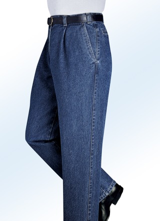 Jeans in 2 kwaliteiten met riem, ook in zwart