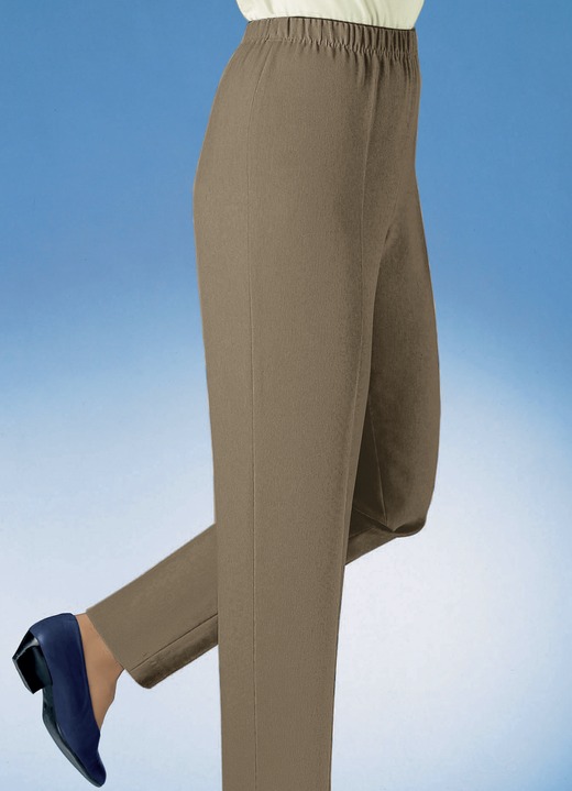 Broeken met elastische band - Hoge kwaliteit broek in 9 kleuren, in Größe 019 bis 245, in Farbe CAMEL Ansicht 1