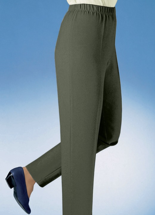 Broeken met elastische band - Pull-on broek in 32 kleuren, in Größe 019 bis 245, in Farbe DONKEROLIJF Ansicht 1
