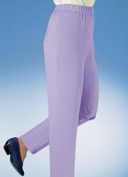 Broeken met elastische band - Pull-on broek in 32 kleuren, in Größe 019 bis 245, in Farbe LILA Ansicht 1