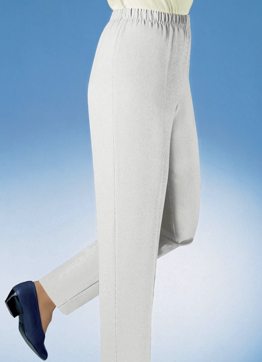Broeken met elastische band - Pull-on broek in 32 kleuren, in Größe 019 bis 245, in Farbe ECRU Ansicht 1