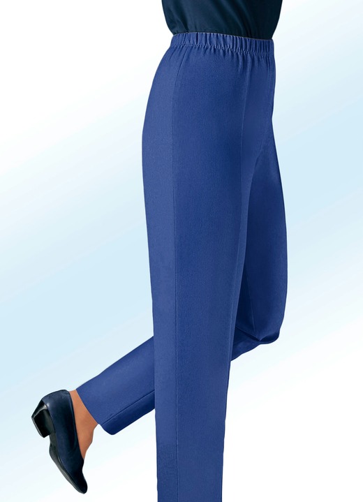 Broeken met elastische band - Pull-on broek in 32 kleuren, in Größe 019 bis 245, in Farbe INDIGOBLAUW Ansicht 1