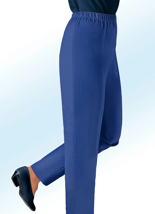 Broeken met elastische band - Hoge kwaliteit broek in 9 kleuren, in Größe 019 bis 245, in Farbe INDIGOBLAUW Ansicht 1