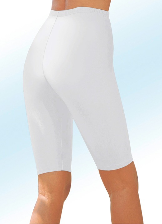 Vrijetijds pantalons - Wielrenbroek met glanseffect in 6 kleuren, in Größe 034 bis 050, in Farbe WIT Ansicht 1