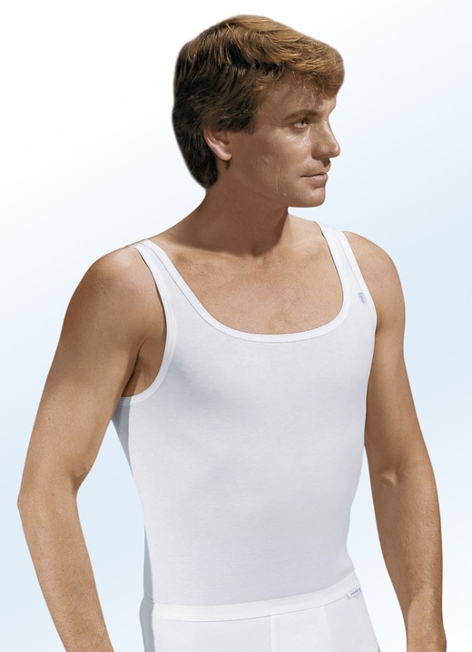 Onderhemden - Mey Noblesse set van twee onderhemden van fijne rib, wit, in Größe 005 bis 009, in Farbe WIT Ansicht 1