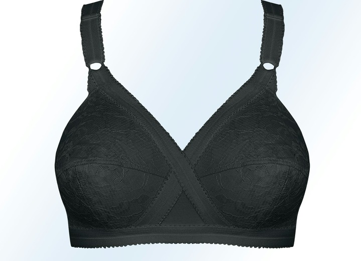 BH zonder beugel - Playtex-bh met kruispasvorm, in Größe 075 bis 100, in Cup D, in Farbe ZWART, in Ausführung Apart Ansicht 1
