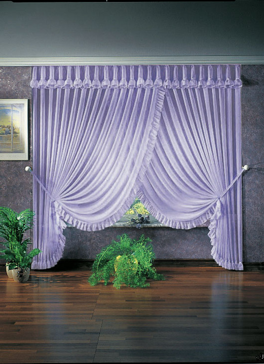 - Sluier-gordijnen-set, in Größe 412 (H 200 x B 150 cm) bis 489 (H 250 x B 450 cm), in Farbe LILA Ansicht 1