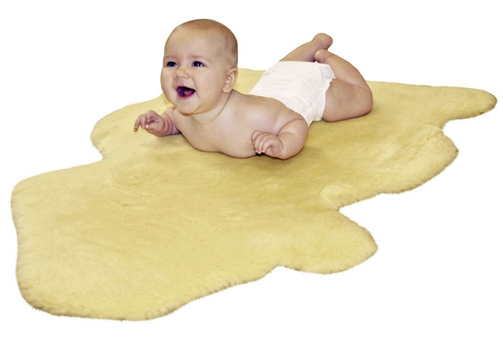 Klassiek - Baby lamsvel in dierenvorm, in Farbe GOUD-BEIGE Ansicht 1