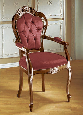 Stoelen & zitbanken - Elegante eetkamerstoelen of fauteuils, in Farbe ROOD/NOTENBOOM, in Ausführung Fauteuil Ansicht 1