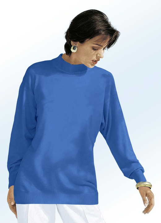 Lange mouw - Fijngebreide trui met scheerwol, in Größe 036 bis 050, in Farbe KONINGSBLAUW Ansicht 1