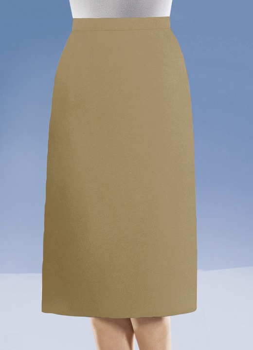 Effen - Rok met split achterkant in 6 kleuren, in Größe 038 bis 056, in Farbe CAMEL Ansicht 1