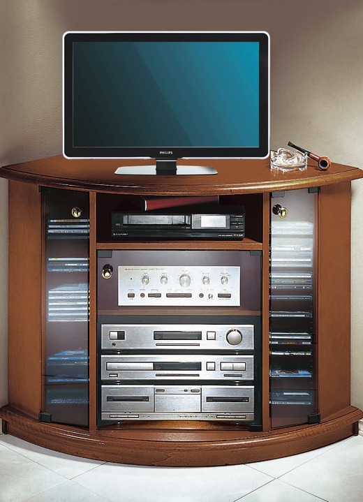 TV- & hifi-meubels - Tv-video-hoekwagen, in Farbe OKKERNOOT Ansicht 1