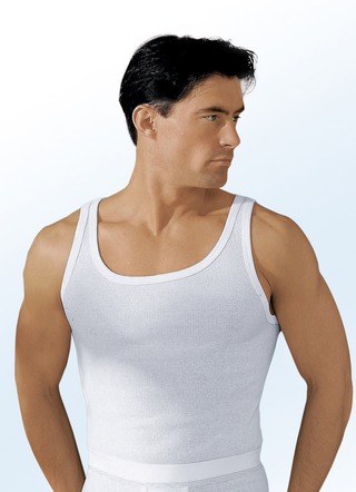 Hermko multipak onderhemden van dubbele rib, wit