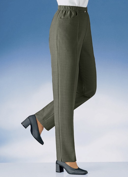 Broeken - Pull-on broek in 11 kleuren, in Größe 019 bis 235, in Farbe DONKERGROENE MAALTIJD. Ansicht 1