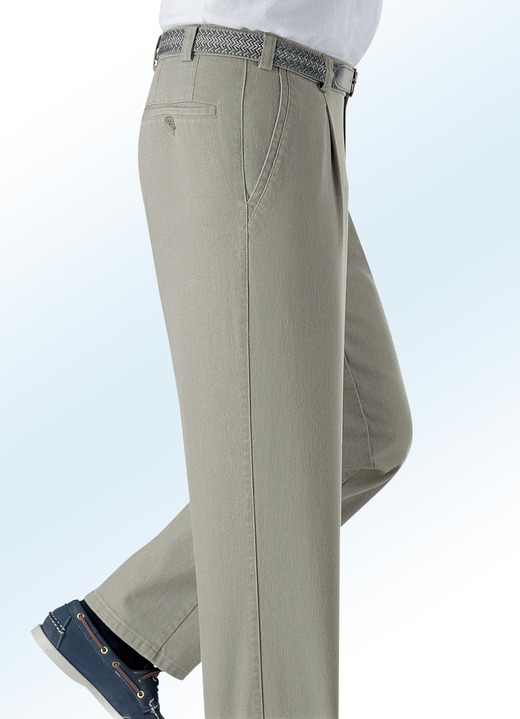 Jeans - Underbelly jeans met plooien in 3 kleuren, in Größe 024 bis 060, in Farbe LICHTOLIJF Ansicht 1