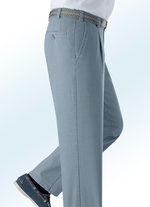 Jeans - Onderbuikjeans met riem in 2 kleuren Jeans - Onderbuikjeans met riem in 2 kleuren, in Größe 024 bis 060, in Farbe MIDDENGRIJS