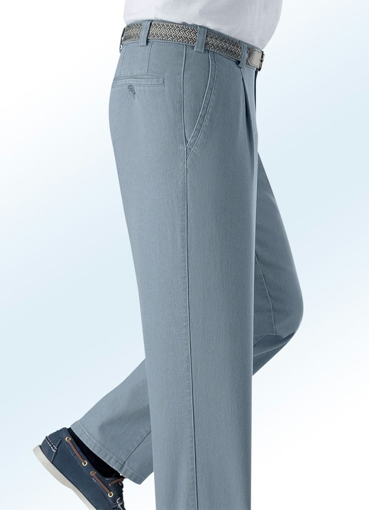 Jeans - Underbelly jeans met riem in 3 kleuren, in Größe 024 bis 060, in Farbe MIDDENGRIJS Ansicht 1