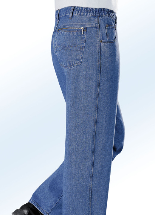 Jeans - Broek met elastische inzetten in de tailleband in 3 kleuren, in Größe 024 bis 062, in Farbe LICHTJEANS Ansicht 1