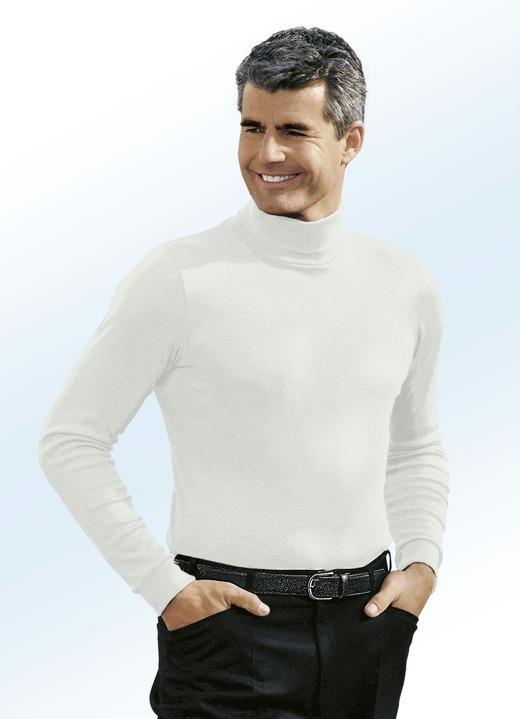 Shirts & sweatshirts - Comfortabele coltrui in 9 kleuren, in Größe 046 bis 062, in Farbe ECRU Ansicht 1
