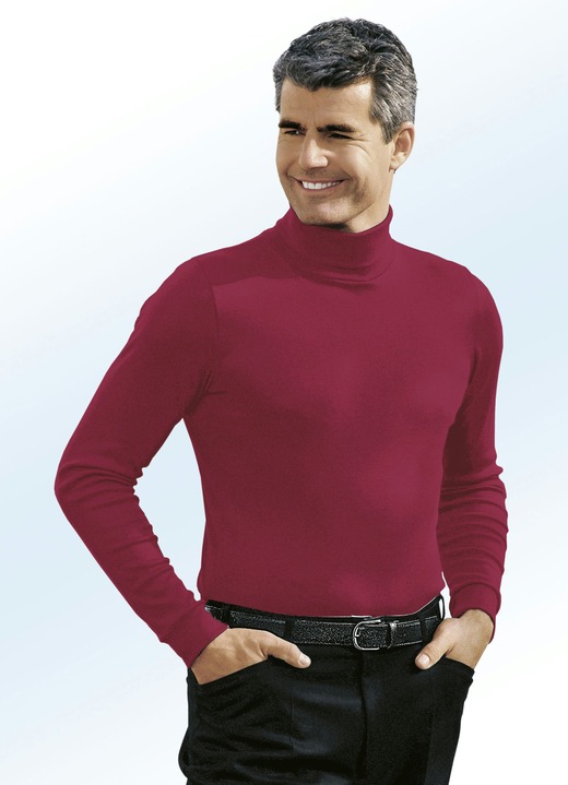Shirts & sweatshirts - Comfortabele coltrui in 9 kleuren, in Größe 046 bis 062, in Farbe WIJNROOD Ansicht 1