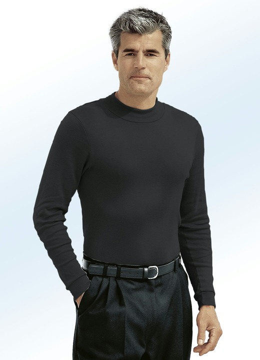Shirts & sweatshirts - Comfortabel shirt in 9 kleuren, in Größe 046 bis 062, in Farbe ZWART Ansicht 1